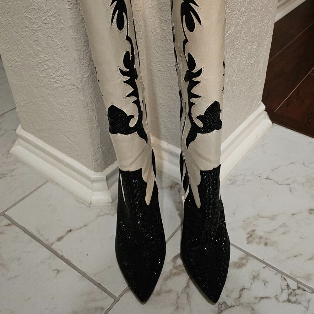 Rhinestone Tall Cowboy Boots - Picture 6 of 9